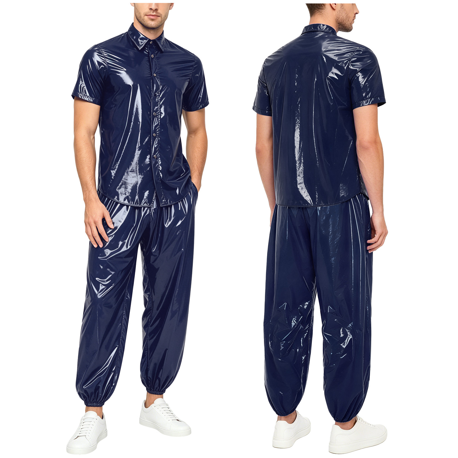 Ensemble imperméable pour hommes, coupe-vent, combinaison de sauna, veste avec pantalon pour la danse hip-hop, le sport, le cyclisme, la natation et les tenues de club
