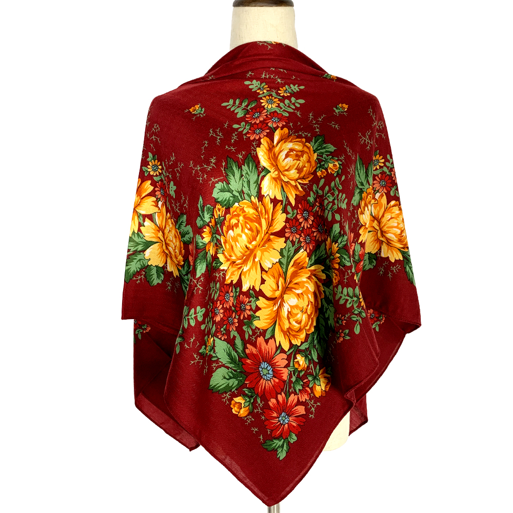Châles et enveloppes carrés en Viscose imprimé Floral pour femmes, écharpe de voyage Boho, châle russe, foulard National, grand Bandana, nouvelle collection 2023