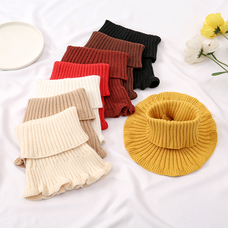 Femmes hiver tricoté coton faux col écharpe femmes chaud col roulé cou plus chaud détachable hiver coupe-vent écharpe
