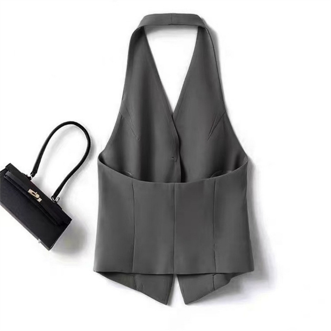 Gilet de mode pour femme, décontracté, sans manches, streetwear, élégant, coupe ajustée, gilet de costume, couleur unie, tendance, débardeur de bureau pour femme