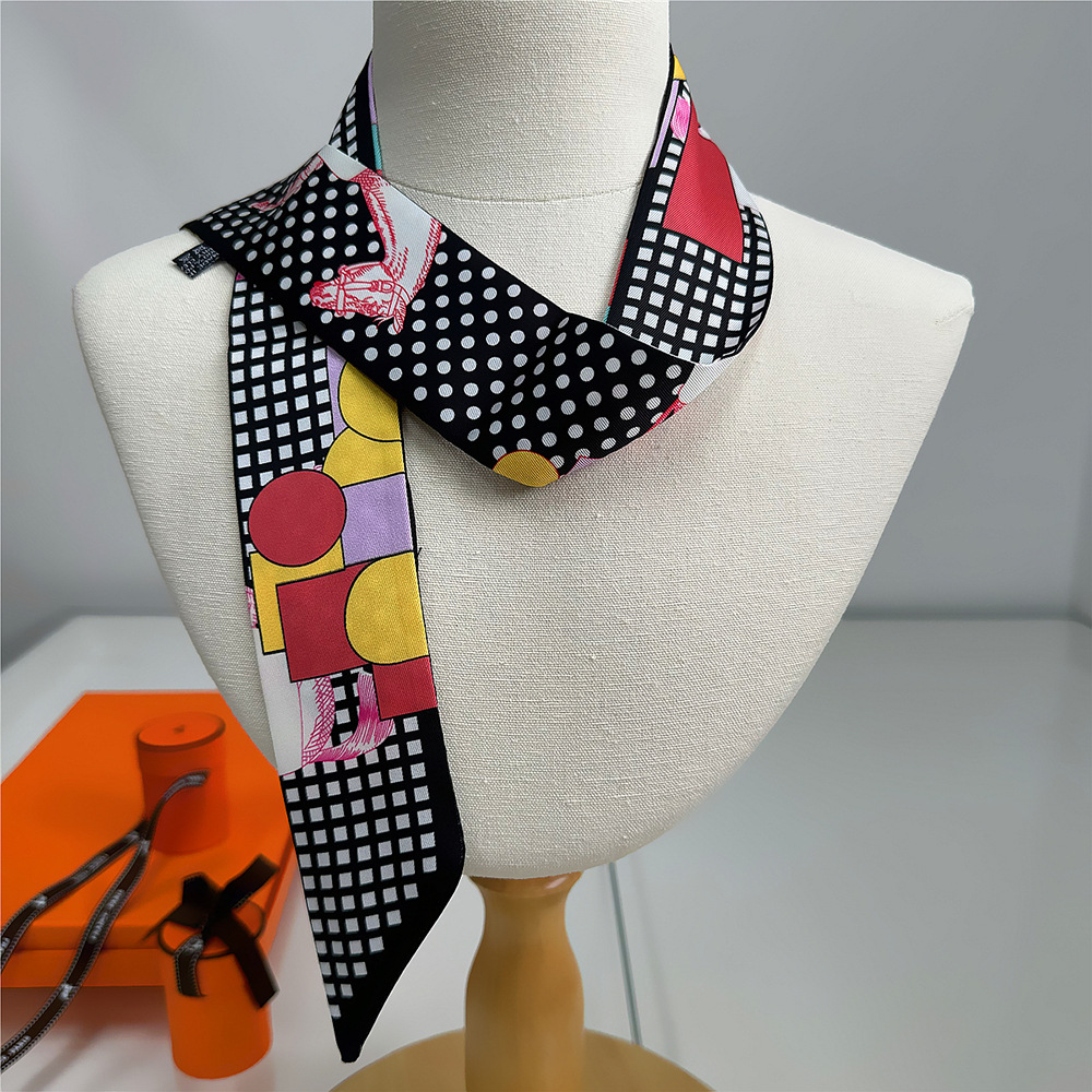 5*90 cm nouvelle selle foulard en soie sergé bandeau en soie mode écharpe attaché sac ruban Streamer vente en gros bandeau décoration