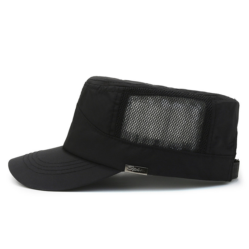 Casquette plate de style militaire avec protection solaire, maille respirante, séchage rapide, pour la pêche, la randonnée, les activités de plein air estivales pour hommes