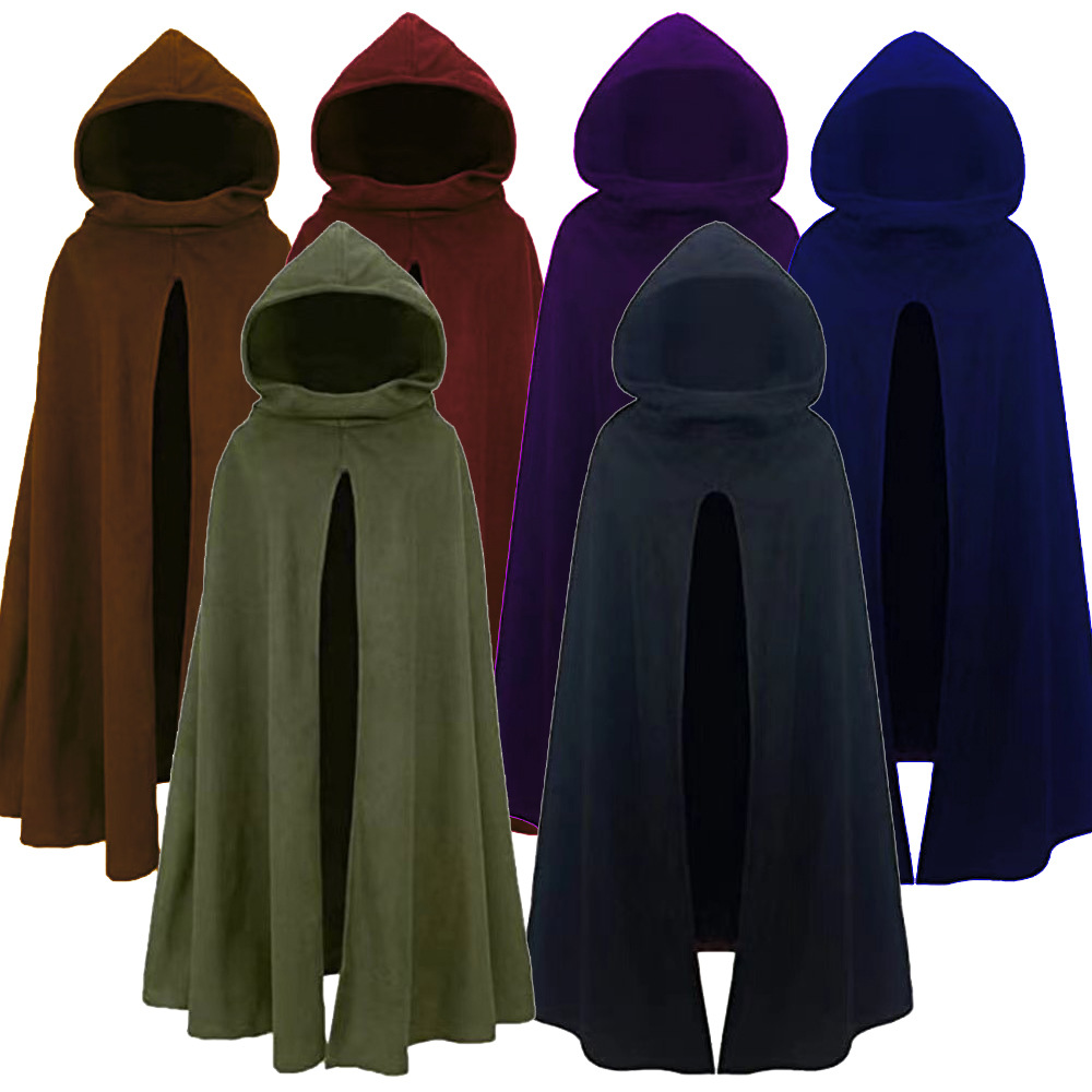 Hommes ancien Cape à capuche adulte médiéval chasseur Archer Cape assistant celtique guerrier manteau Cosplay vêtements scène drame Costume S-3X