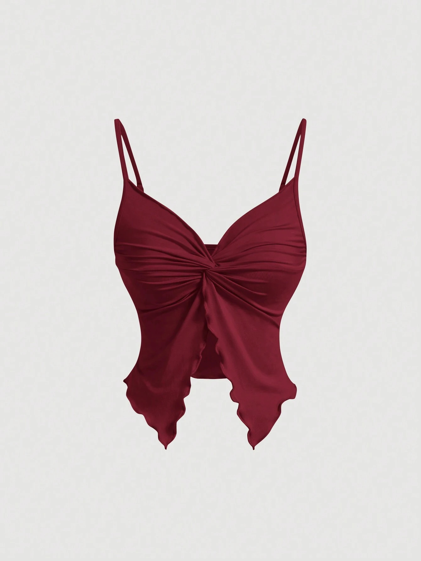 Haut court torsadé décontracté pour femmes, croisé sur le devant, couleur unie, Sexy, dos nu, Slim Fit, Camisole sans manches, Streetwear, été 2025
