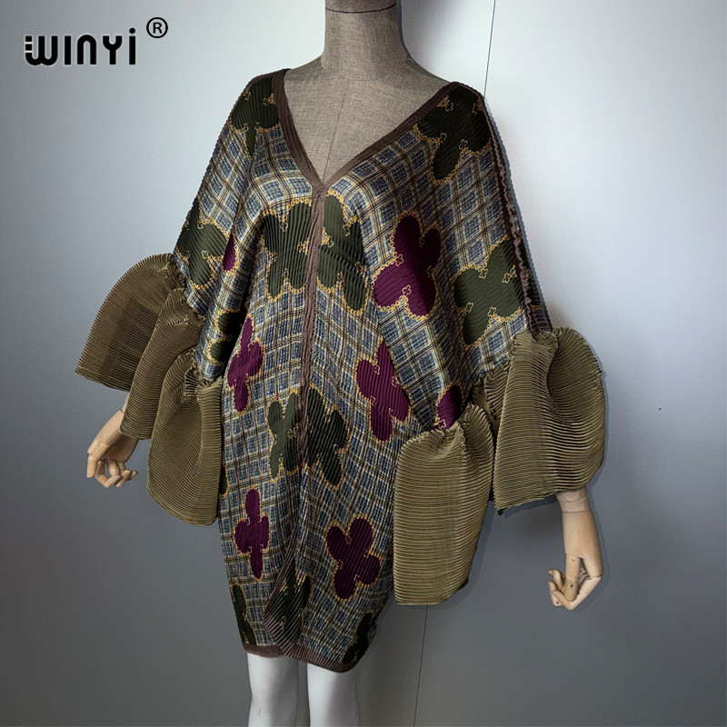 Robe plissée élastique d'été WINYI pour femme, style bohème ample, paréo de plage, maxi kaftan, abaya de luxe pour soirée à Dubaï, style musulman