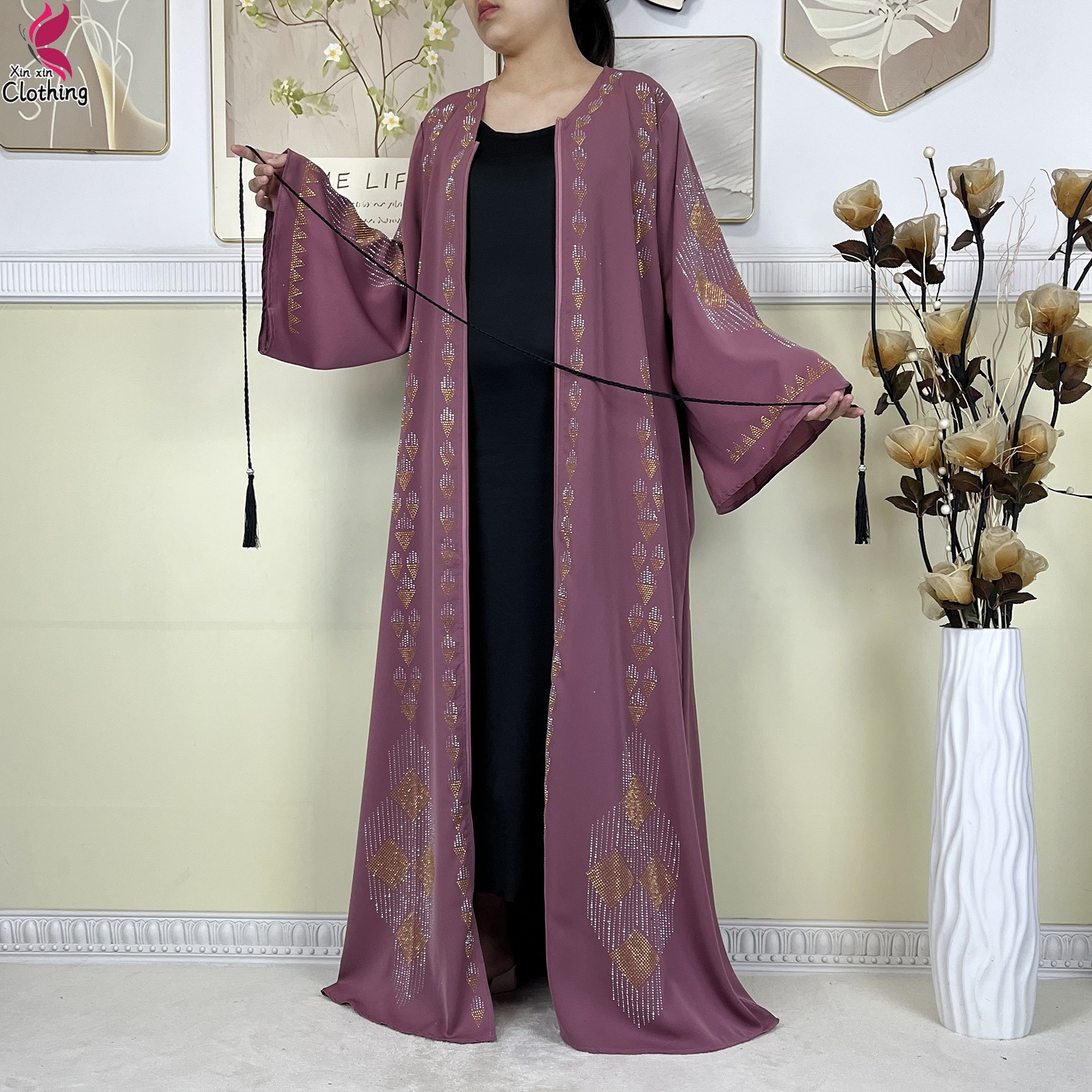 Robes élégantes pour femmes, dernière mode 2025, manches longues, en mousseline de soie, robe de Dubai pour femmes, cardigan à fermeture éclair, abaya africaine, vêtements traditionnels