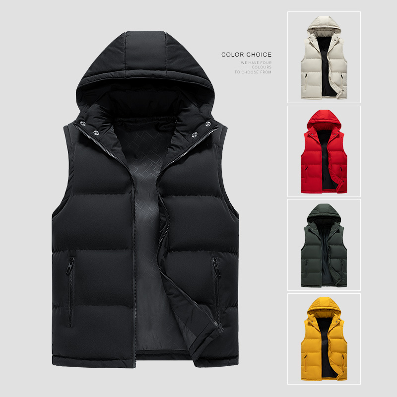 Gilets en cuir à fermeture éclair pour hommes, gilets chauds décontractés pour hommes, haute qualité, marque de mode