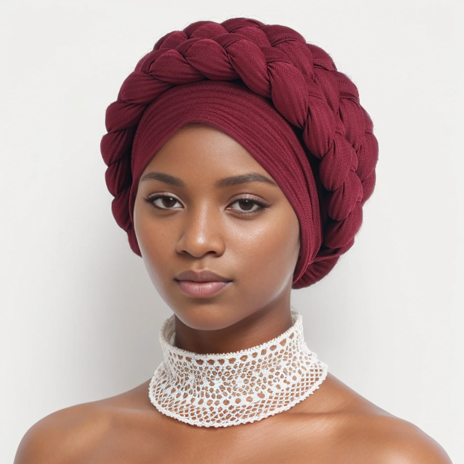 Turban à double tresse Halo pour femmes, enveloppes de sauna africaines déjà fabriquées, pièce de sauna de fête nigériane, chapeau de coiffure, écharpe de sauna féminine, bonnet
