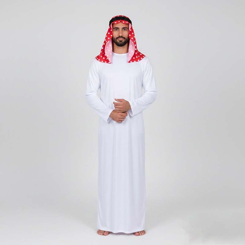 Costume arabe traditionnel, robe arabe, tenues arabes pour hommes, robe de sheik avec foulard musulman Keffiyeh pour fête, cosplay