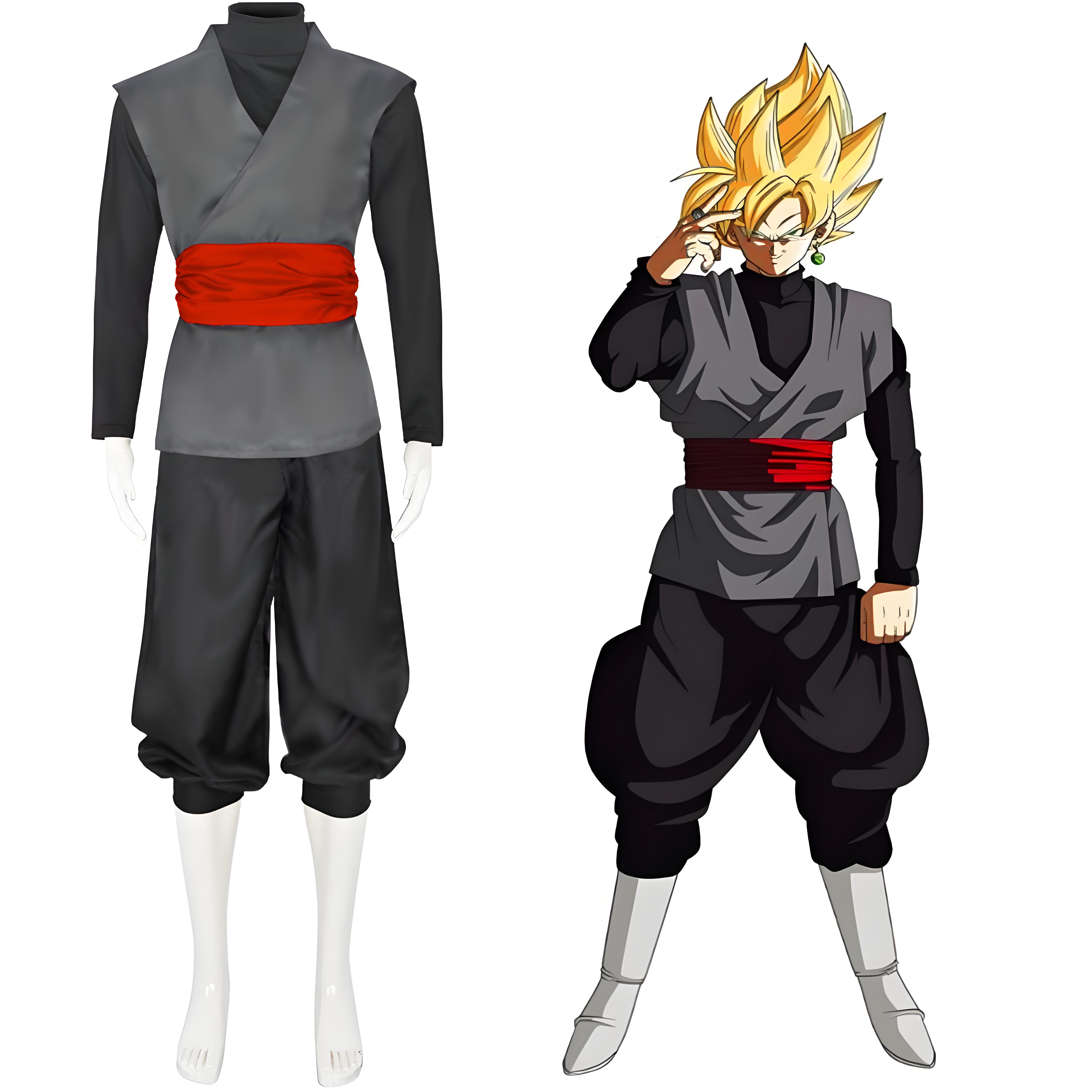 Costume de Cosplay noir pour hommes, Costume de Kung Fu Anime, uniforme d'halloween, ensemble complet