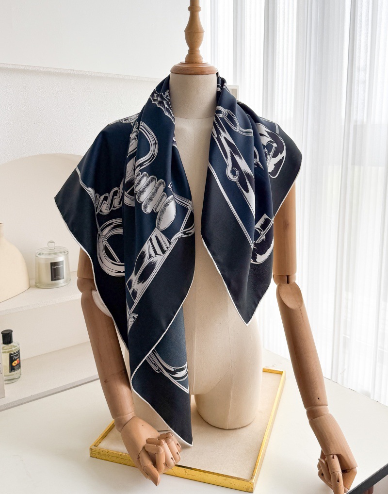 Foulards en Soie de Luxe de 90 cm pour Designers, Châles en Twill avec Bords Roulés à la Main, Bandanas, Accessoires de Cou pour Femmes, Décorations pour Cheveux et Sacs