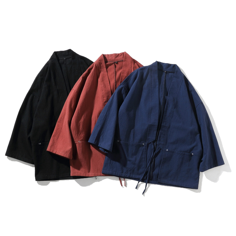 Kimono japonais pour homme, cardigan en coton et lin, Haori Yukata, costume de samouraï, vêtements chinois Hanfu, veste streetwear, tailles M-5XL