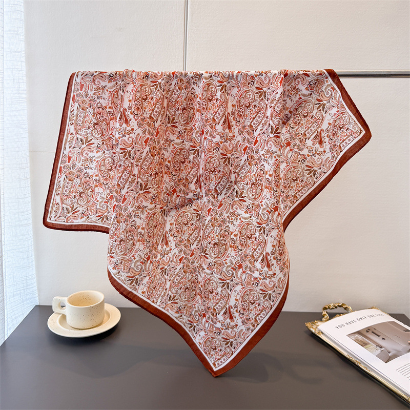 65*65 cm écharpes carrées imprimé Paisley coton sensation Foulard printemps automne foulards chauds femmes décoration doux Foulard Bandana enveloppes