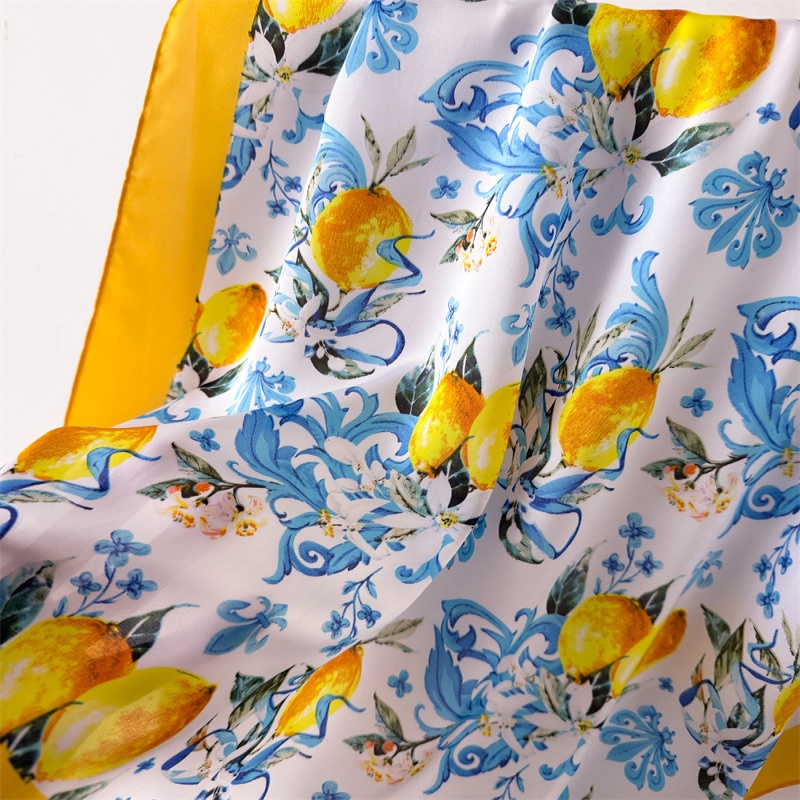Foulard carré en soie de luxe imprimé pour femme, 70 cm, pour le cou, les cheveux, les poignets, bandana, hijab
