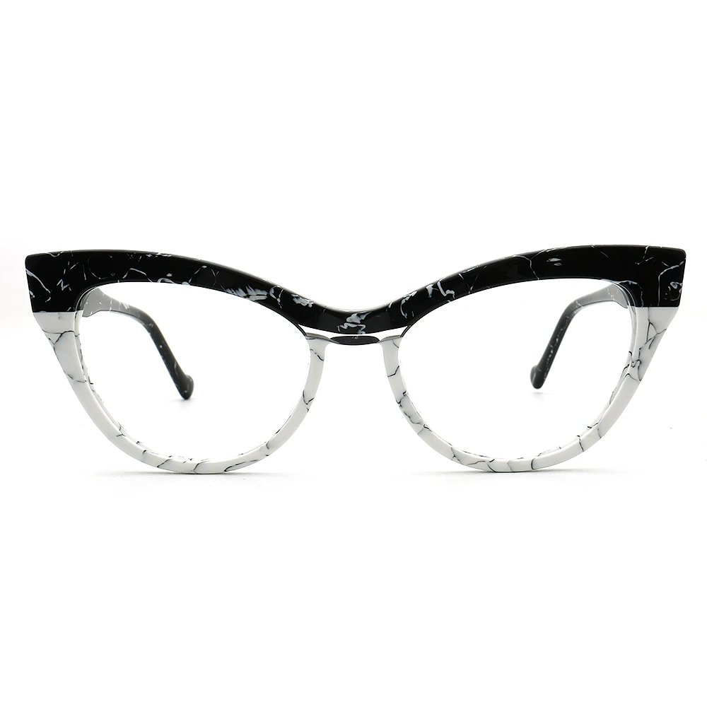 Montures de lunettes optiques œil de chat pour femmes, lunettes rétro, lunettes de myopie, deux tons, mode féminine, délinquants modernes