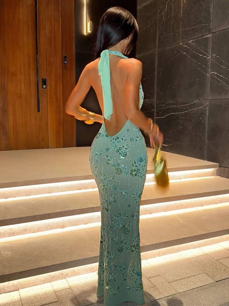 Avrilyaan perlée profonde V fête robes sexy dos nu pansement moulante élégante soirée longue robe femmes 2024 robe d'été robes