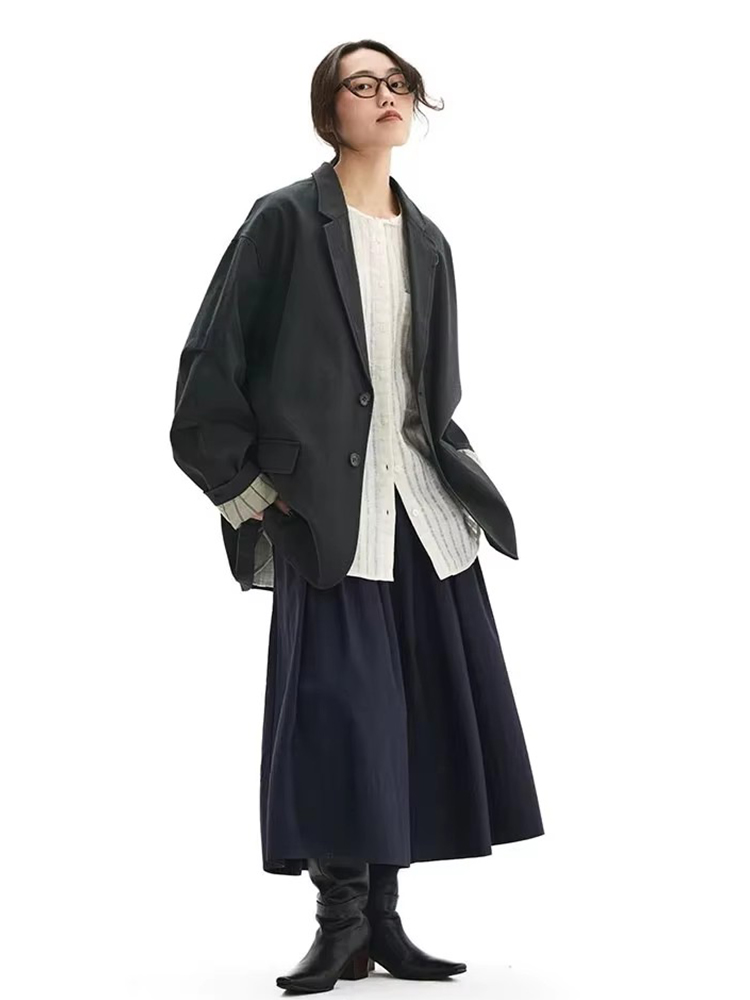Blazer Oversize Femme 100% Coton Style Décontracté Ample et Confortable Nouvelle Collection Automne Hiver 2026