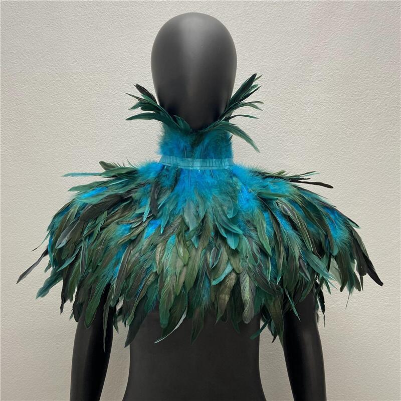Dress Cape Halloween Wedding Party Shawl Scarf Women Neck Scarves Woman Gothic Style Turkey Shawls Feather