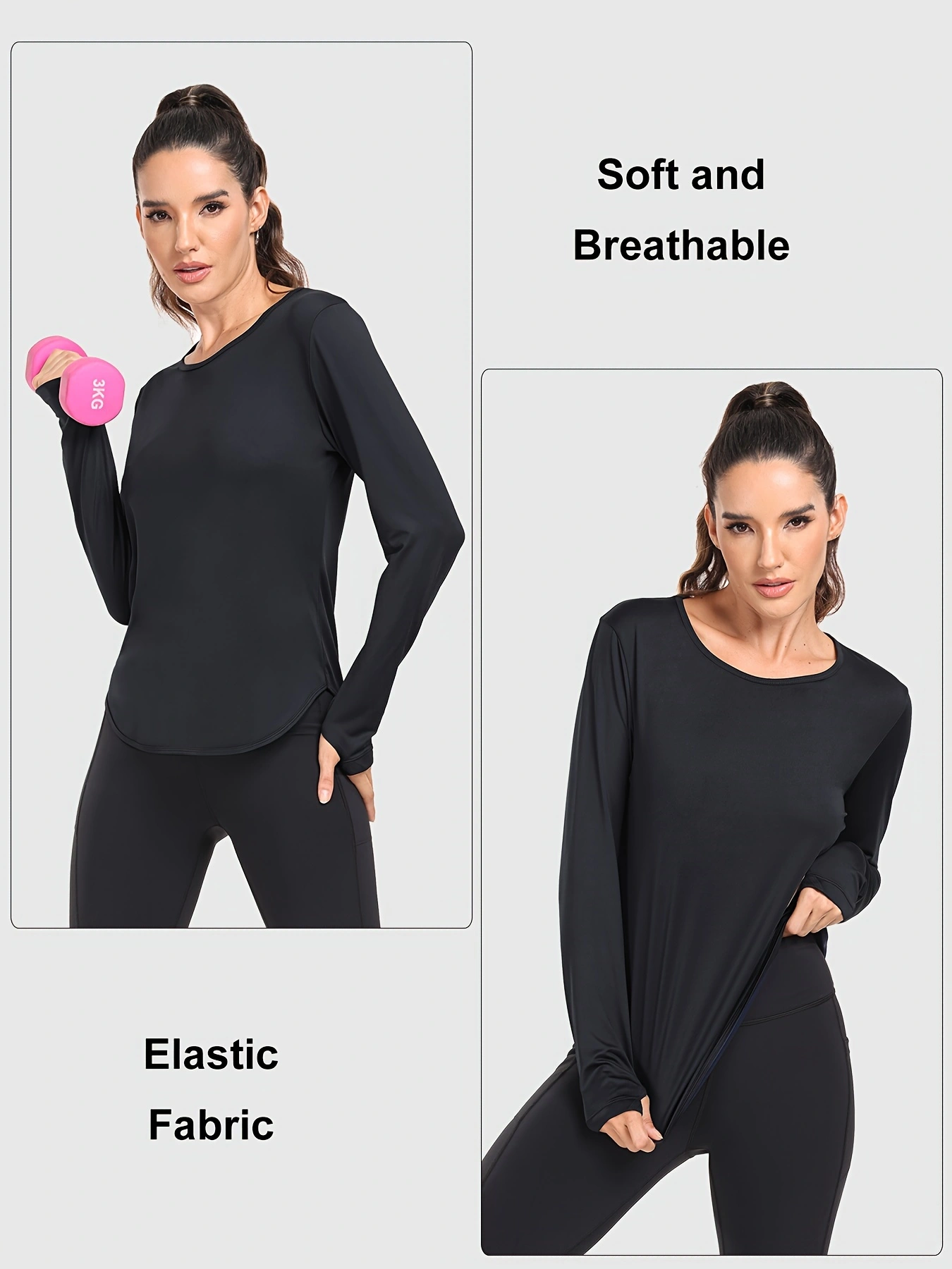 Femmes T-Shirts Protection solaire sport manches longues Protection UV ample respirant course Yoga vêtements Fitness