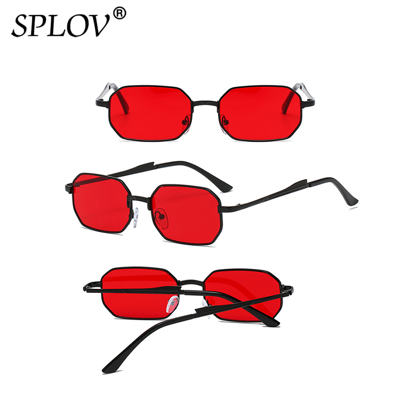 Lunettes de soleil rectangulaires de luxe pour femmes et hommes, lunettes de conduite classiques, lunettes de marque en métal, mode étroite, UV400