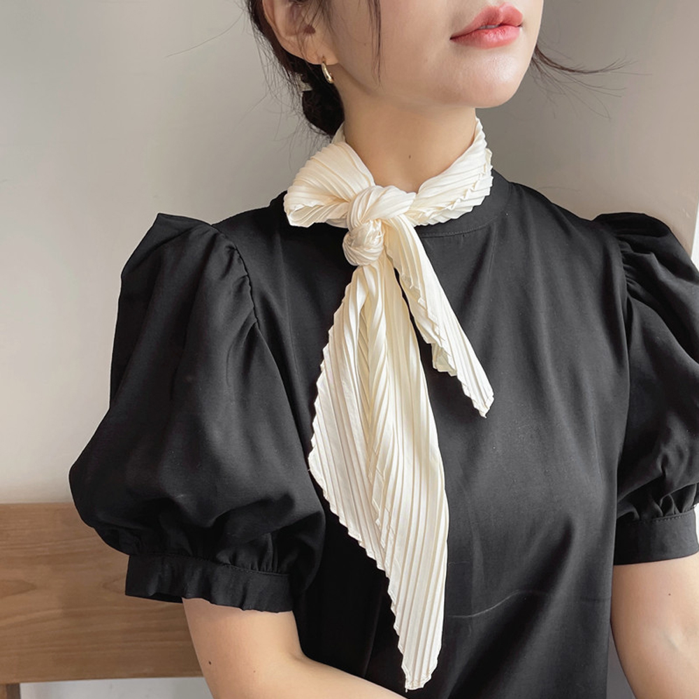 Écharpe de sauna en satin plissé pour femme, foulard de la présidence, ruban skinny, carré, bande de cheveux, foulard décoratif