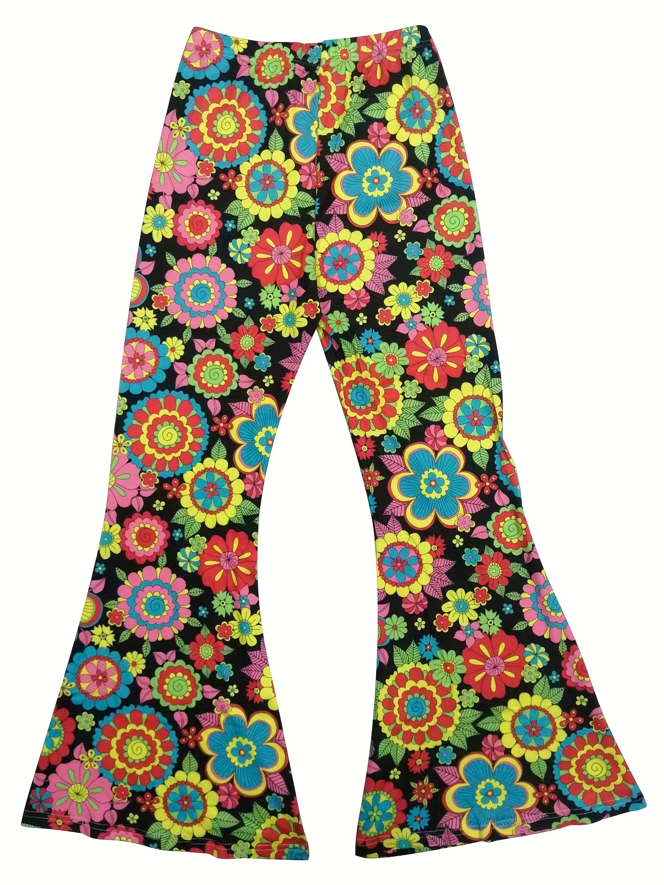 Bas de cloche imprimés de style bohème pour femmes, pantalons élastiques décontractés et sexy confortables