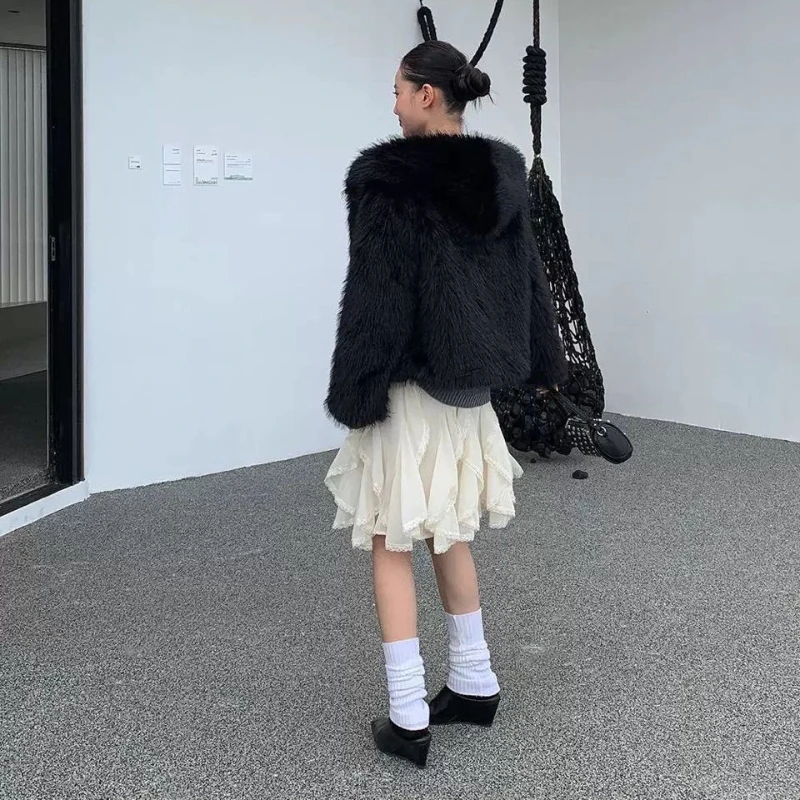 Jupe en Tulle et dentelle de Style coréen pour femmes, jupe féerique douce et élégante à volants, Vintage, Streetwear, jupes superposées irrégulières