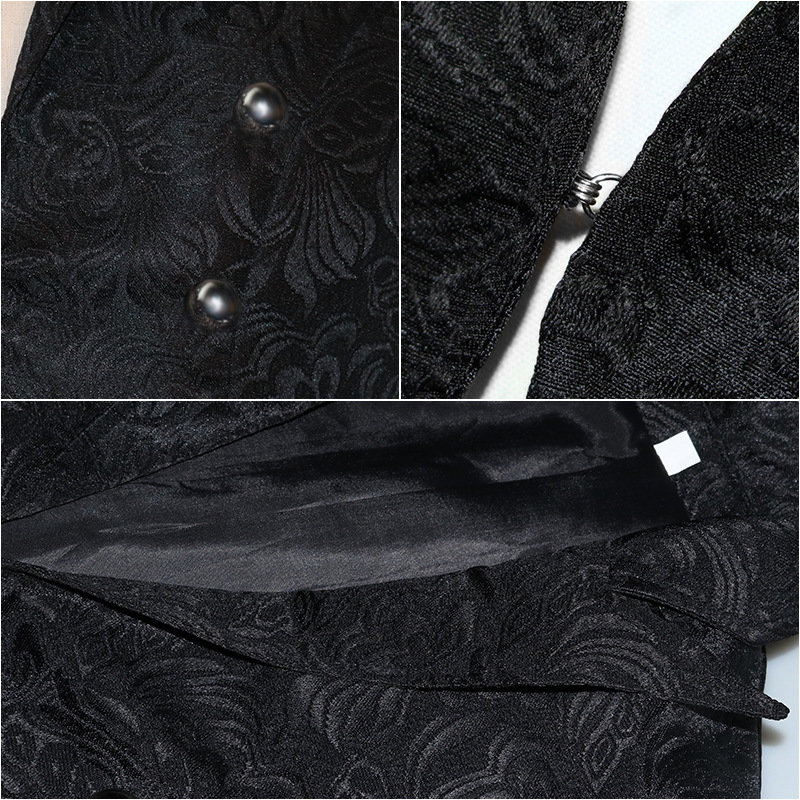 Tailcoat gothique pour hommes, veste noire, manteau long, smoking imbibé, costume de cosplay Steampunk, manteau victorien, fête d'Halloween