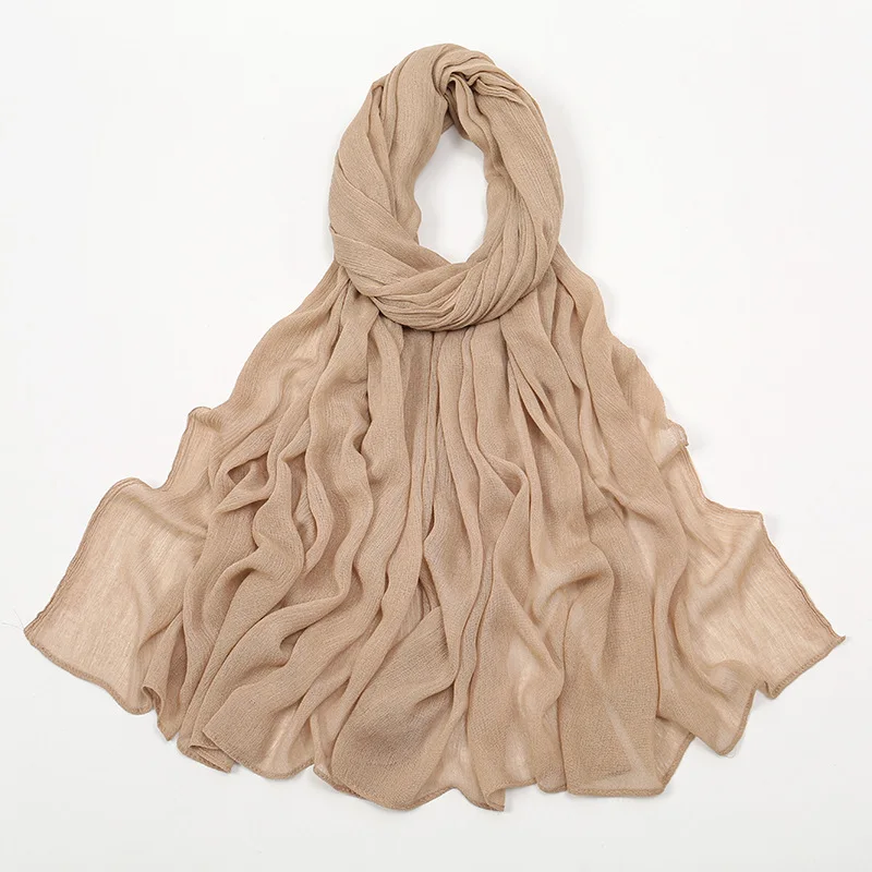 2024 doux rayonne coton musulman Hijabs pour femmes écharpe plaine châles Femme Musulman Viscose rayonne foulard islamique Turban bandeau