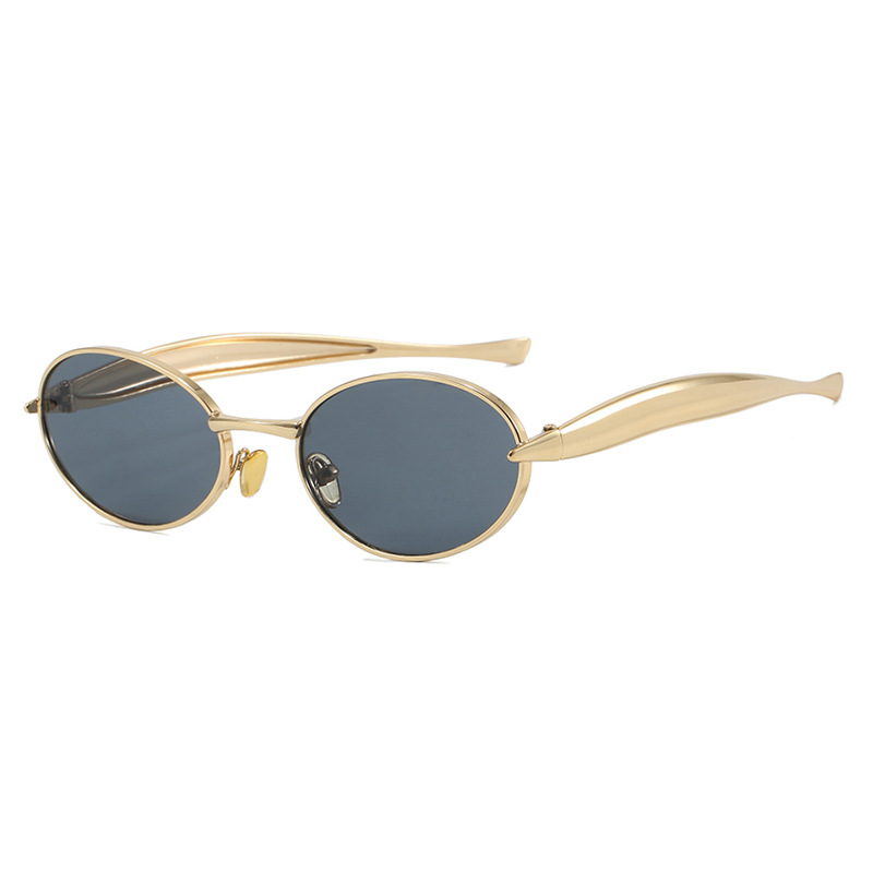 Marque de luxe cadre ovale lunettes de soleil femmes à la mode ronde petit cadre lunettes de soleil nuances classiques de haute qualité classique lunettes pour hommes
