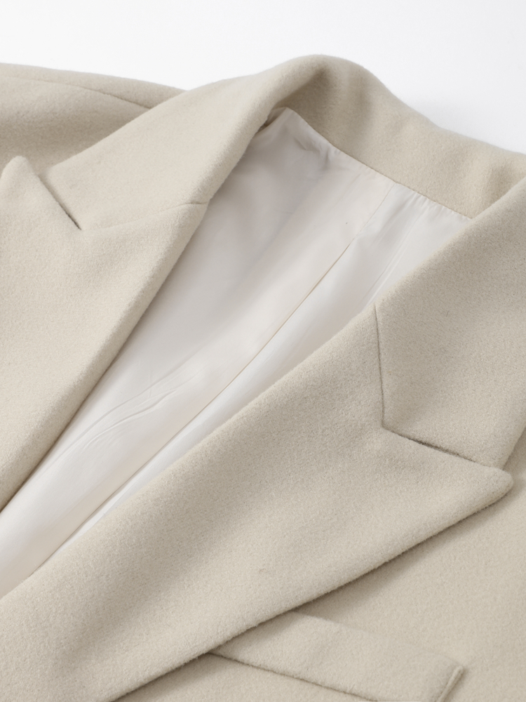 Manteau en laine à franges élégant pour femme, col rabattu, manches longues, poches, veste d'automne, mode Streetwear, Trench-coat, 2023