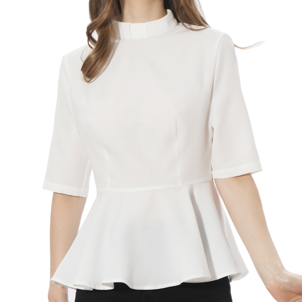 Chemise du clergé de prêtre pour femmes, insert de col à languettes pour Costume de prédicateur de pasteur