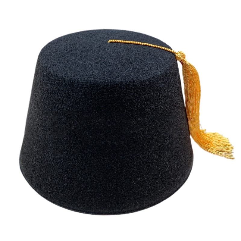 Chapeau Fez marocain pour hommes, feutre turc, tarboosh avec glands noirs, ethnique, universel