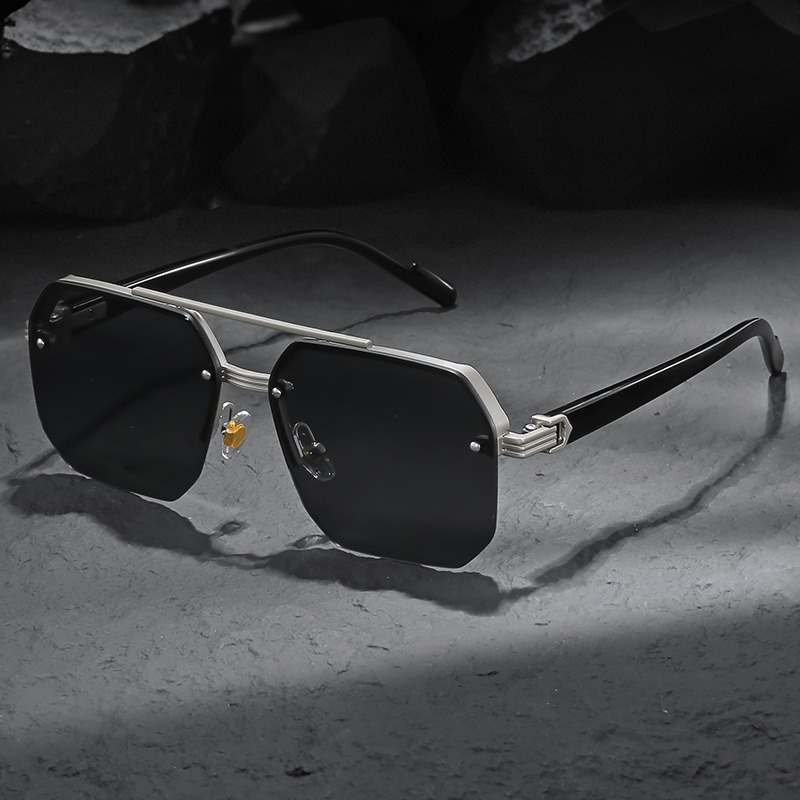 Lunettes classiques pour hommes à double pont, style professionnel, demi-monture, accessoires de mode adaptés à un usage quotidien