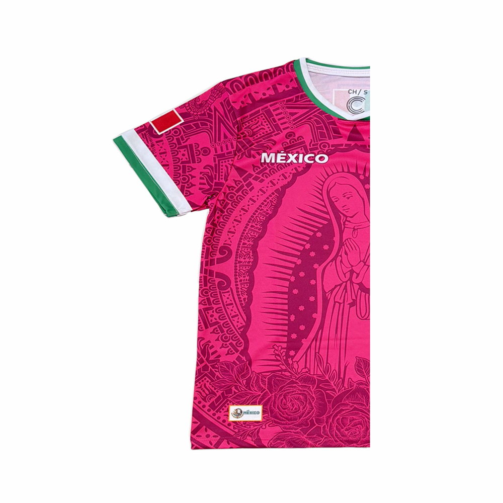 Nouveau maillot unisexe Virgencita Mexique 2026 couleur rose vif - T-shirt officiel unisexe pour événements religieux et culturels