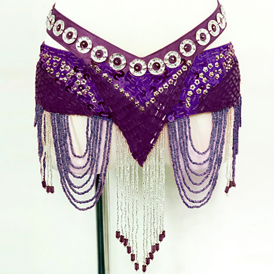 Ceinture de spectacle de danse du ventre, écharpe de hanche pour danse orientale, chaîne de taille de 85CM, chaînes de perles faites à la main, accessoires de tenue de danse
