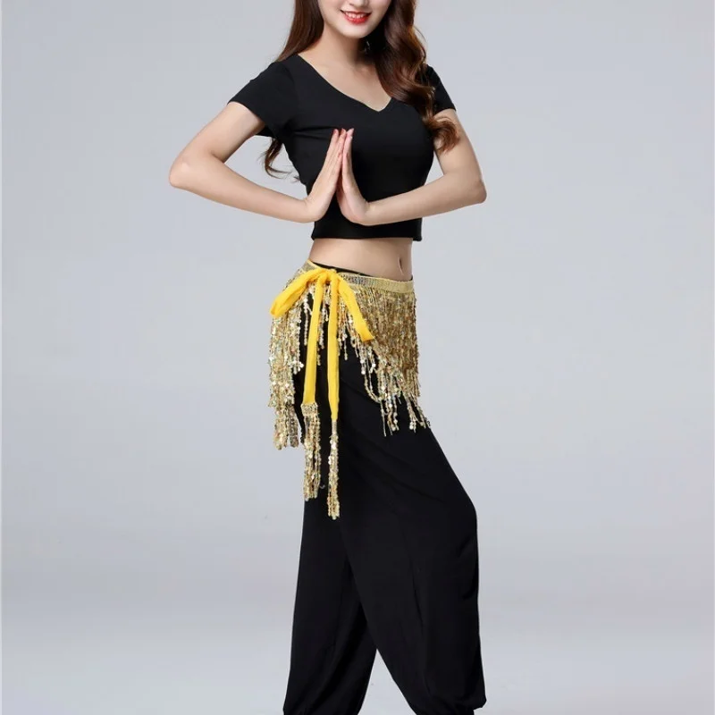 Robe de danse du ventre pour femmes, ceinture en chaîne de taille, accessoires de spectacle sur scène Hula brillant, accessoire de Costume de danse du ventre, jupe de danse du ventre