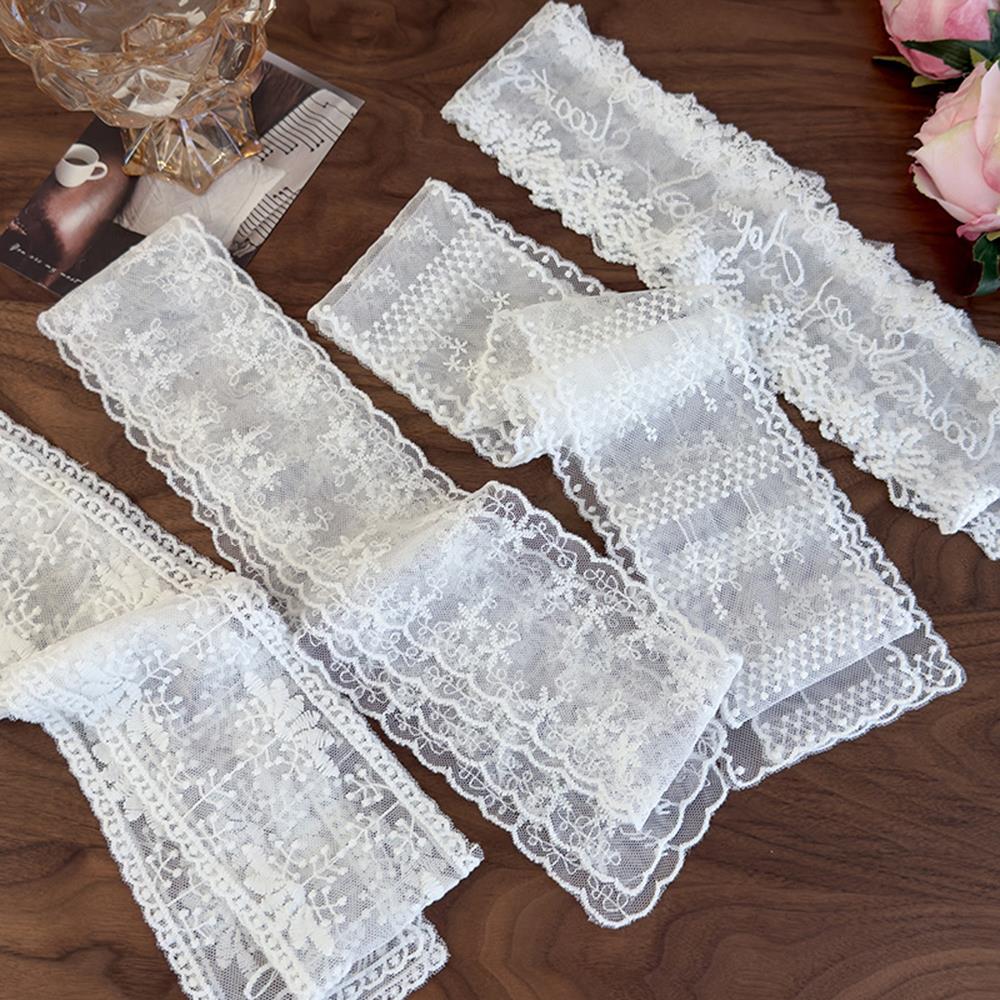 Longue écharpe étroite en dentelle pour femmes, bandeau de cheveux en dentelle florale, Foulard de Style coréen Y2K, bandeaux slim, Foulard féminin