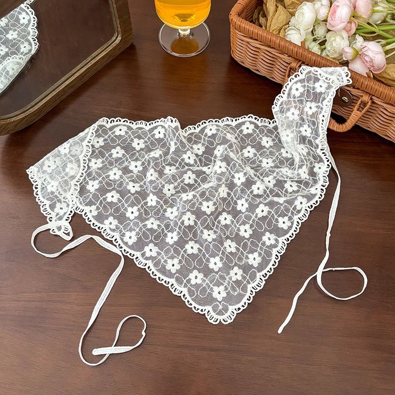 Écharpe triangulaire couleur crème, ceinture à nouer en dentelle, bandeau, accessoires pour femmes de style bohème