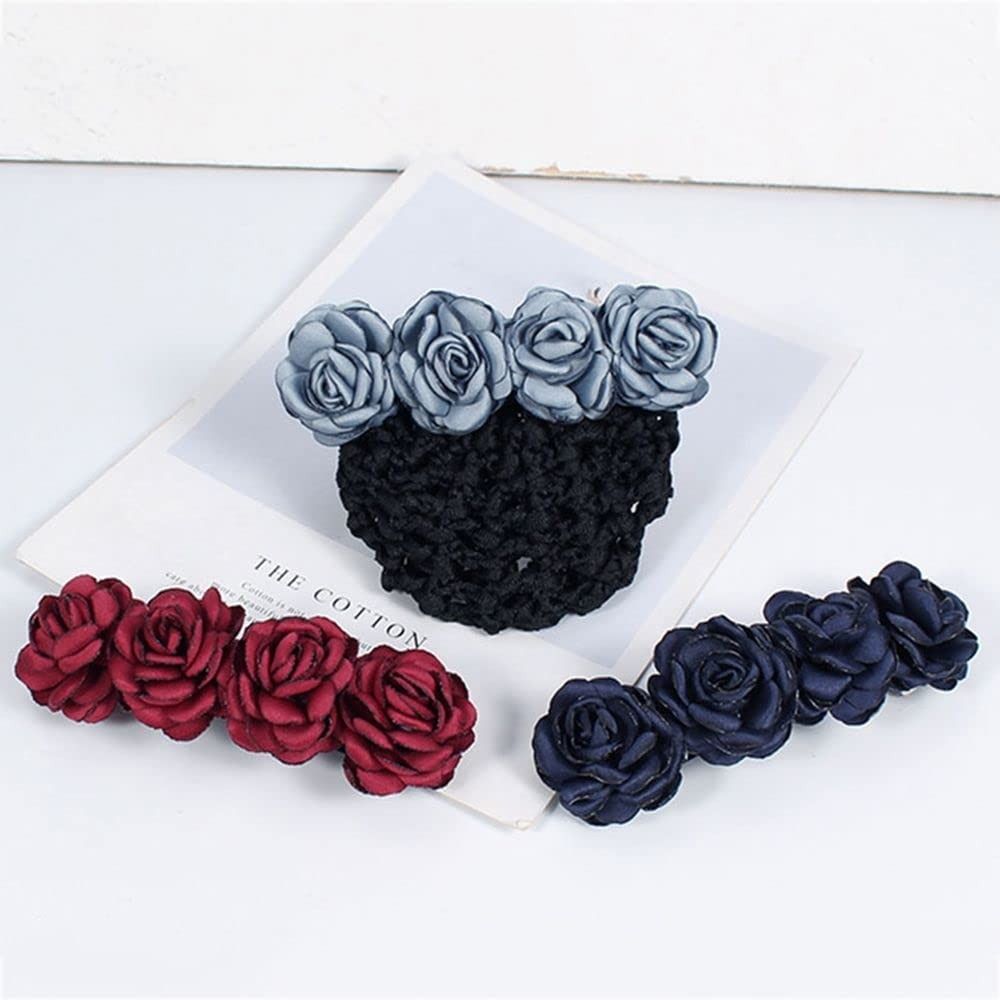 Filet de couverture de chignon français pour femmes, barcordon de nœud, pince à cheveux, nœud, ruban de fleur, accessoires pour cheveux pour banques, hôtels, personnel