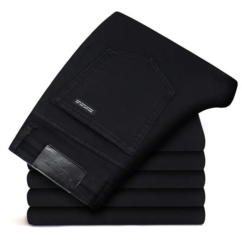 Hommes classique avancé marque de mode Jean Homme Homme doux Stretch noir Biker Masculino Denim pantalon hommes pantalons salopette