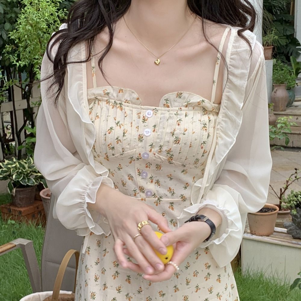 Poncho en mousseline de soie pour femme, cape de protection solaire, écharpes enveloppées, châle de protection solaire, cardigan en dentelle, manteau de finition court, style coréen