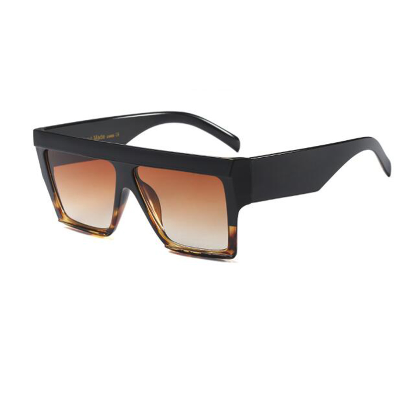 Lunettes de soleil carrées à dessus plat pour femmes, marque de luxe populaire, verres dégradés, Vintage, UV400, grandes nuances