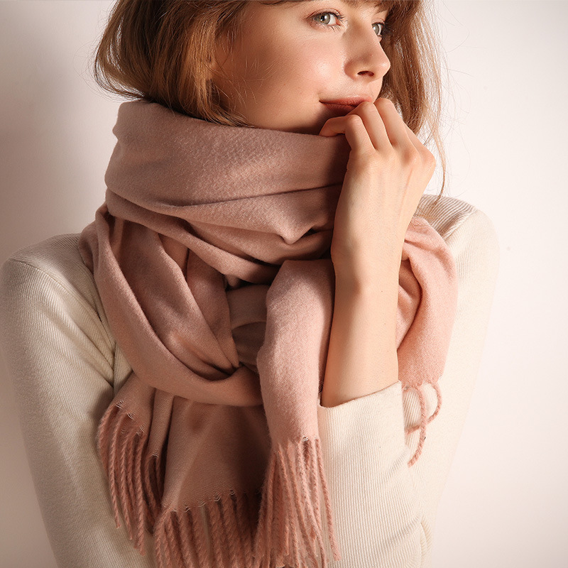 Écharpe Chaude en Cachemire pour Homme et Femme, Châle en Laine, Pashmina, Couverture Épaisse, Hijab Musulman, Collection Hiver 2024