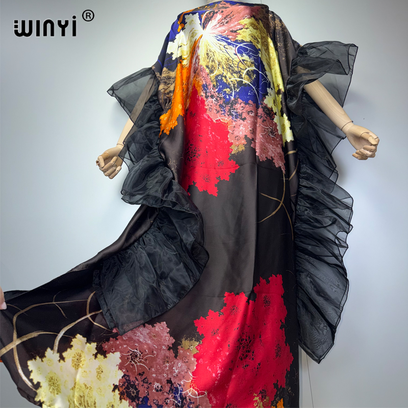 Robe Kaftan Rétro WINYI, Style Moyen-Orient Ample pour Femmes Musulmanes, Vêtement de Soirée de Luxe Dubaï, Abaya de Vacances pour Femme