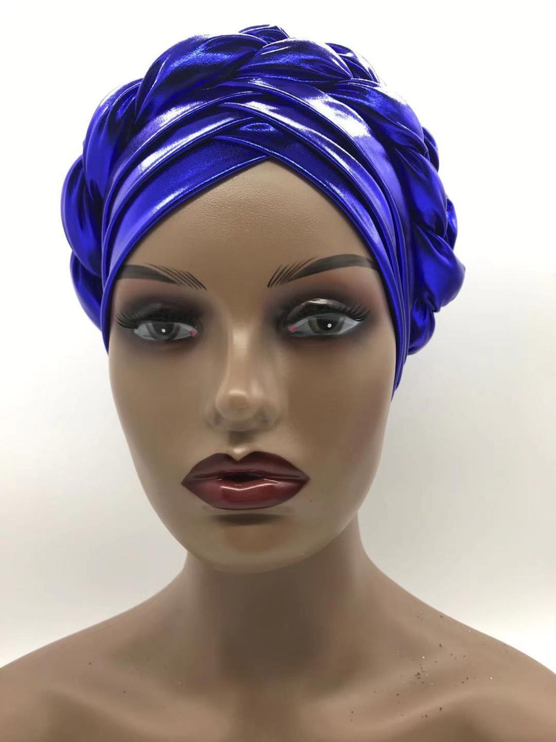 Casquettes turban croisées pour femmes africaines, écharpe de sauna prête à porter, bonnet arabe, enveloppes de tête tressées, Auto Gele, 2022