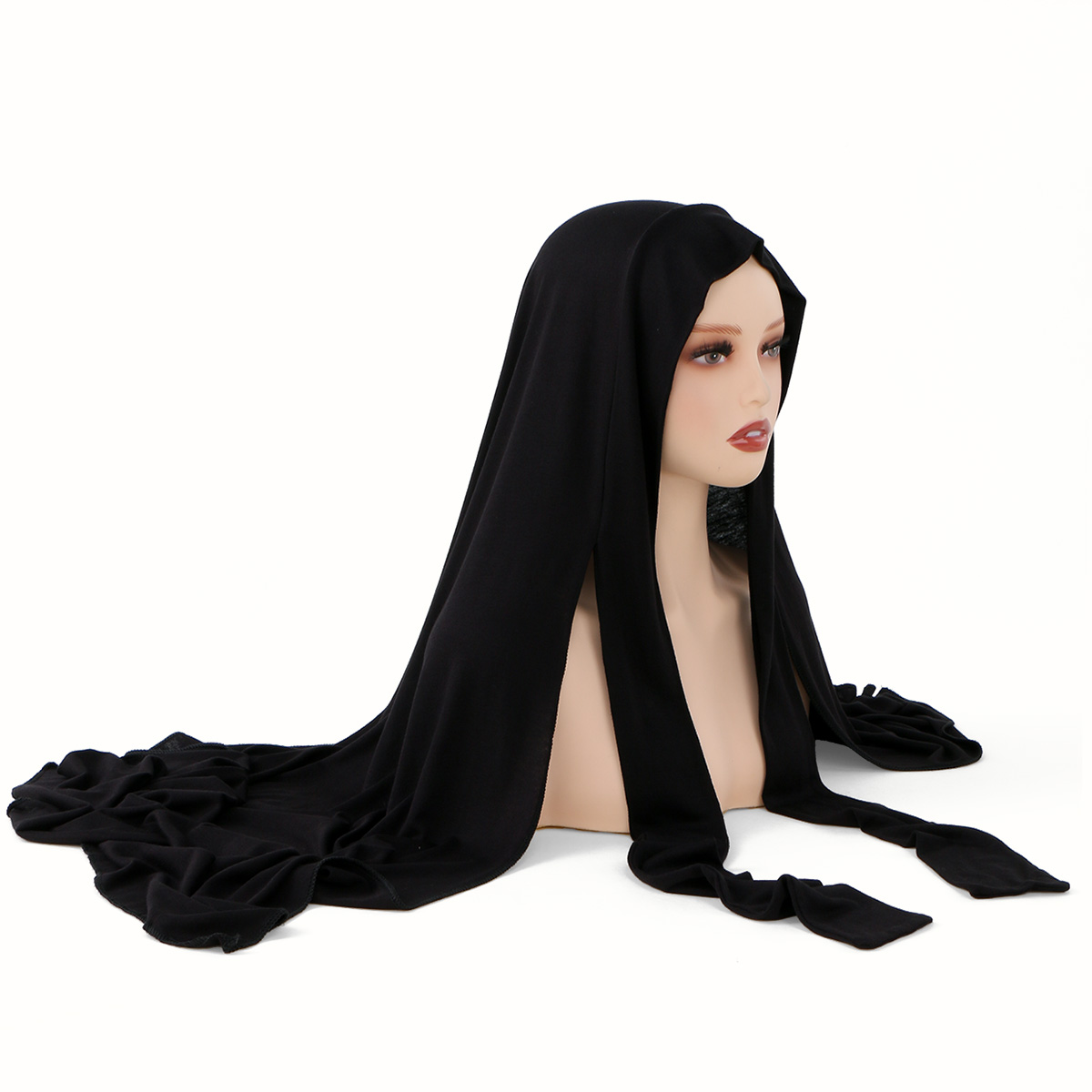 Nouvelle élasticité Modal Jersey Hijab instantané avec sangles femme musulmane Hijab doux solide chapeaux Turban Islam malaisie foulard