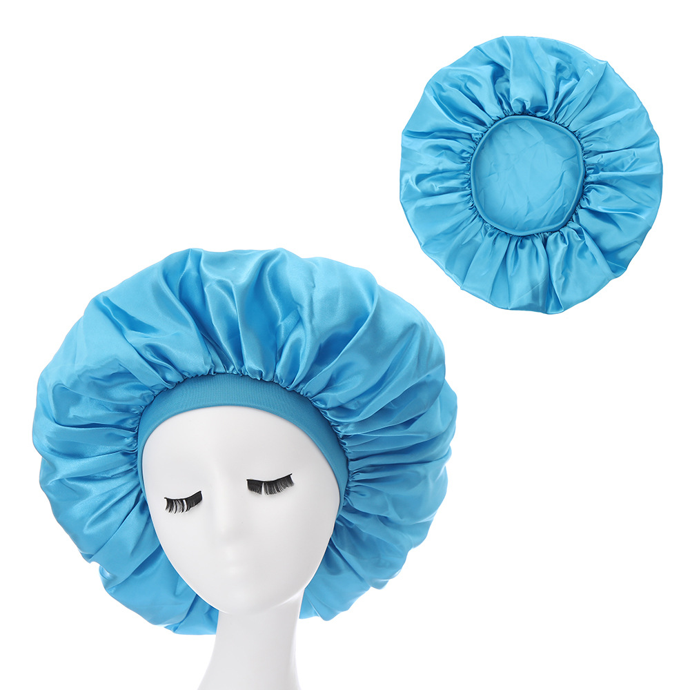 Grand Bonnet en Satin pour femmes, grande taille, pour dormir la Nuit, en soie