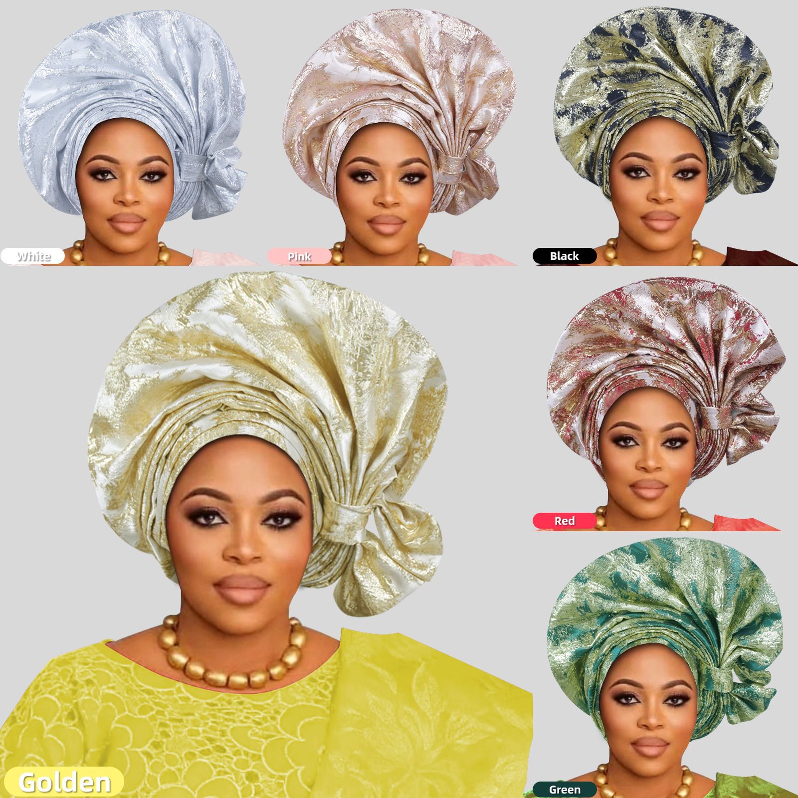 Turban préformé pour femme, coiffe de mariage nigériane, auto-gele africain, foulard, bonnet, hijab 2026