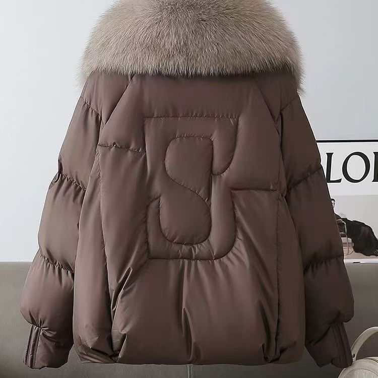 Mode hiver vers le bas coton veste femmes 2025 nouveau coréen grand col de fourrure épais court Parkas femme chaud neige vêtements d'extérieur